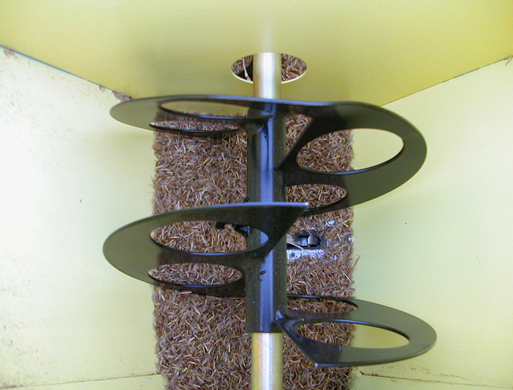 Figure 9. A seed box agitator is necessary to prevent the fluffy seeds of some NWS grasses from clogging openings in the seed box.